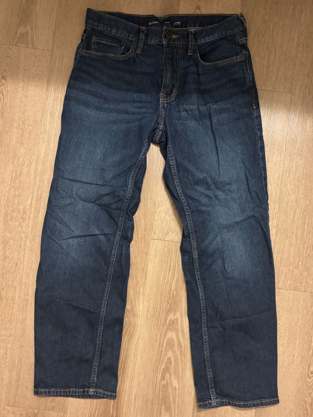 Old Navy Men's Slim Straight Jeans in Dark Blue Denim